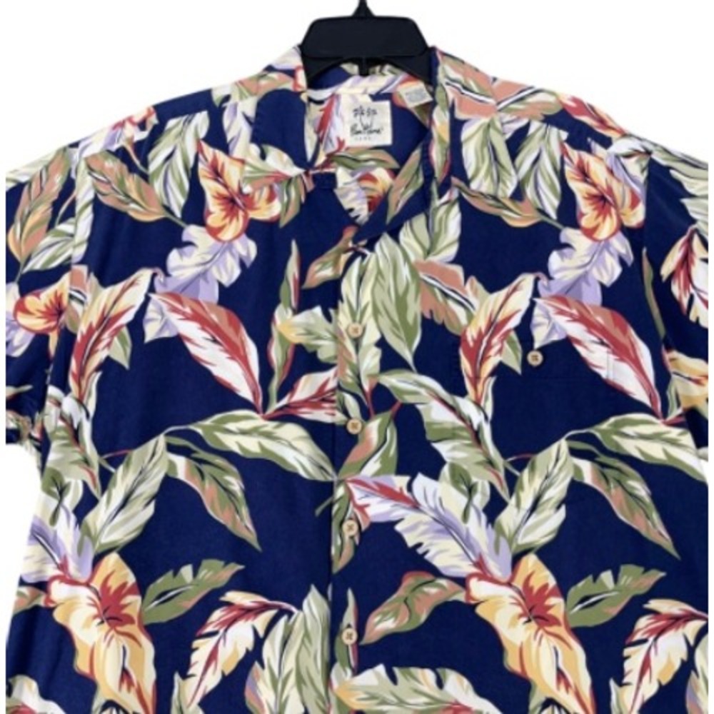 Vintage 90s PAU HANA Palm Hawaii Aloha Shirt Men XL Resort Hawaiian Vacation